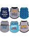 Sadnyy 6 Pack Summer Small Dog Shirt Boy Pet Clothes Doggy Tee Tank Top Kitten Shirts with Letters for Small Medium Dogs Cats Soft Cozy Chihuahua Vest Apparel for Dog Cat Puppy