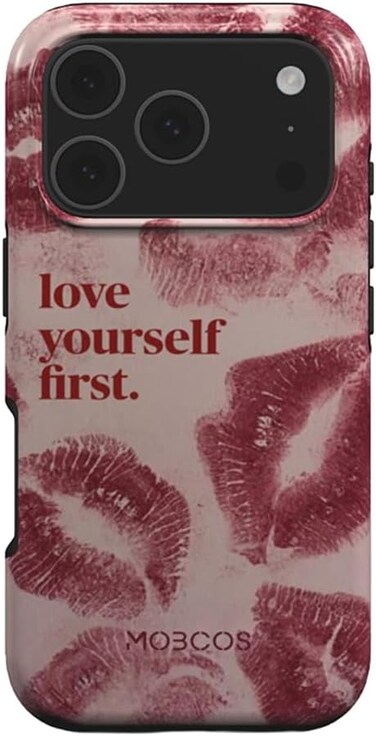 Mobcos iPhone 17 Pro Self-love Premium Case Compatible with Hybrid Dual-Layer Hard Shell + Silicone Protection - Scratch-Resistant Shockproof Mobile Cover