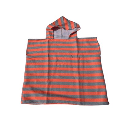 Kids Ocean Breeze Cover-Ups Poncho Grey Orange + Beach Bag