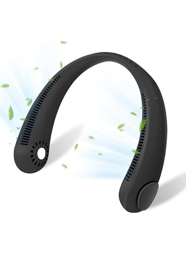 Portable Neck Fan - Hands Free Bladeless Neck Fan, 360&deg; Cooling Hanging Fan, USB Rechargeable Personal Neck Fan, Headphone Design Neck Air Conditioner with for Outdoor Indoor
