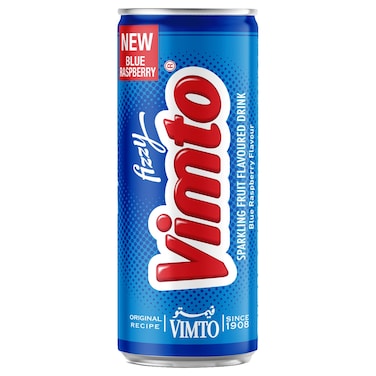 Vimto Fizzy Sparkling Blue Raspberry Fruit Flavoured Drink, 250ml