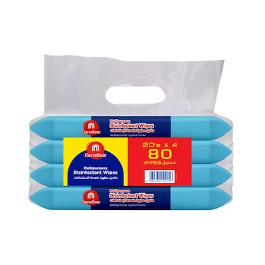 كارفور مناديل التنظيف المنزلي المبللة 80 منديل