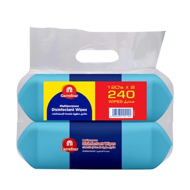 Carrefour Household Wipes 120 Wipes Pack of 2
