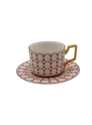 Restaurant Ceramic Coffee Cup With Saucer Light Luxury Gilt Series Mug