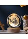 EETU Crystal Glass Ball Night Light,3D Solar System Nightlight Wooden LED Display Base Stand Home Decor Birthday Gifts Decorations Lamp Funny Table Lamp Warm Light for Kids (Moon)