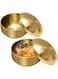 Aynaxcol Stainless Steel Rice Bowl with Lid, Set of 2, for Korean Kitchen Restaurant, Double-walled Metal Bowls, Multi-Purpose Insulated Soup Bowls Snacks Bowls (10.5cm Gold)