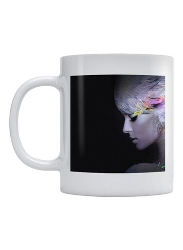 Beauty Girl Printed Mug White/Black/Grey