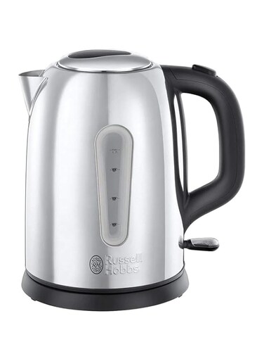 Russell Hobbs Coniston (23760) Electric Kettle, 1.7L Capacity 3000W, Sleek Stainless Steel Design with Rapid Boil, Perfect for Warm Beverages for Home &amp; Office Use, Silver - 1-Year Warranty