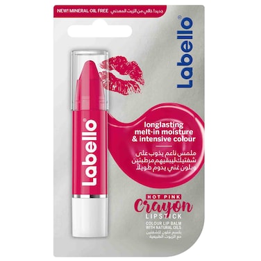 Labello Lipstick Crayon Colour Lip Balm Hot Pink 3g