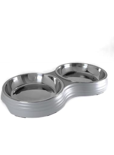Pawsitiv Matt Cat Dish Dinner Set Grey S+S160ml + 160ml
