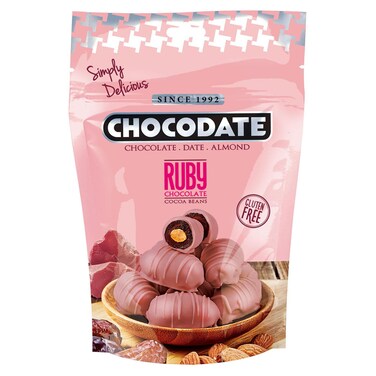 Chocodate Ruby Chocolate with Date and Almond, 90g