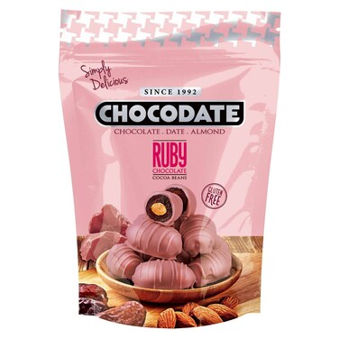 Chocodate Ruby Chocolate Covered Dates with Almond, 230g