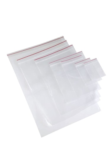 [100 Piece] 9.6 x 13.2 inches Clear Poly Reclosable Zipper Lock Bags - Resealable Plastic Zipper Bags for Storing Meat, Meal Prep Vegetables, Fruits, Photos and More