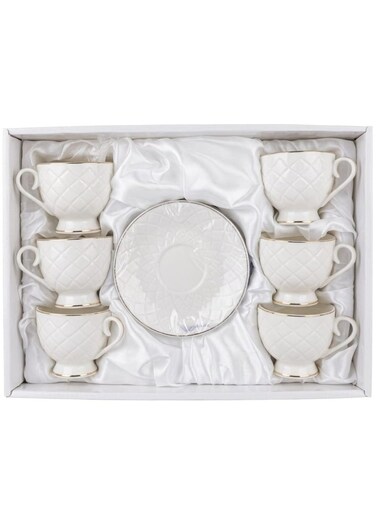 Cv Cup And Saucer Set 6/6 Set 150Ml White With Gold