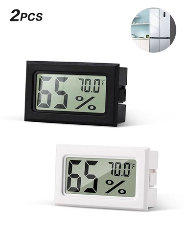 Life 2 Pack Mini Hygrometer Indoor Humidity Meter, Mini Digital Thermometer Humidity Gauge Meter, Indoor Thermometer Hygrometer Monitor Fahrenheit for Reptile Thermostat, Jars Reptile, Fridge