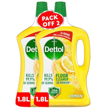 Dettol Antibacterial Floor Cleaner Lemon Scent, 1.8L Pack of 2