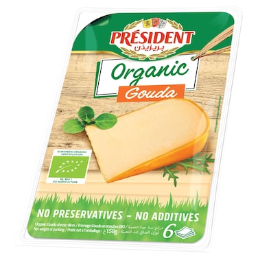 President Organic Gouda Slices, 150g