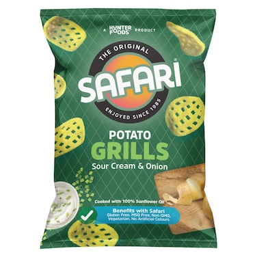 Hunter Foods Safari Sour Cream and Onion Potato Grills, 60g