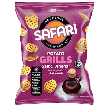 Safari Potato Grills Salt and Vinegar, 60g