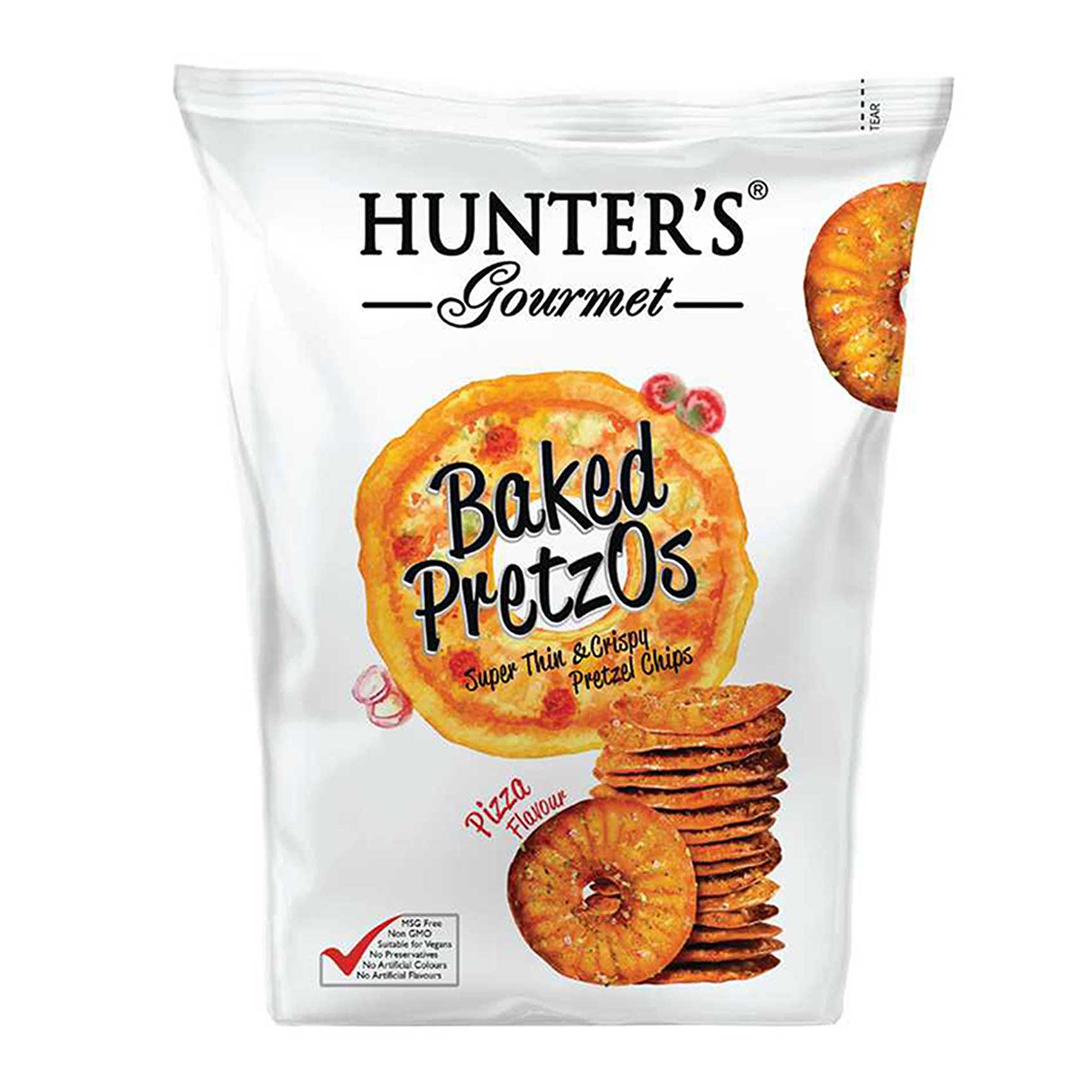 Buy Hunter's Gourmet Pizza Flavoured Baked Pretzos, 70g Online ...