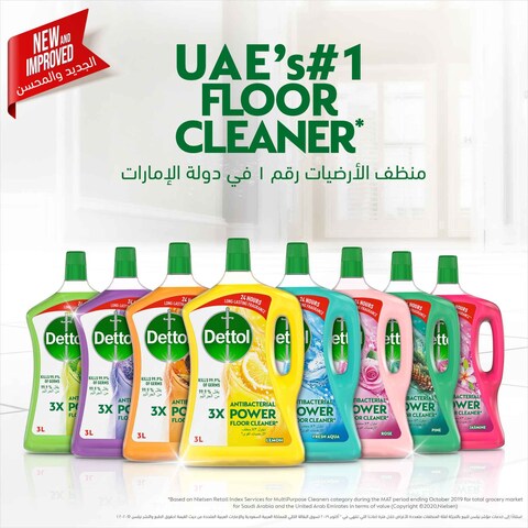 Dettol Power Floor Cleaner, Rose Scent, 3L