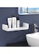 Sulfar Self Adhesive Wall Mounted Plastic Bathroom Shelf for Shower, Kitchen, Bedroom, Toilet, 12.5 inch