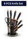 Set 9-Piece Kitchen   360&Acirc;&deg; Rotating Acrylic Stand &amp; Built-in Sharpener   High Carbon Stainless Steel Chef, Bread, Utility, Fruit &amp; Cake Knives   Ultra Sharp, Rustproof &amp; Non-Stick   Home, Restaurant, Catering &amp; Party Use