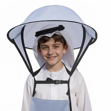 Hands-Free Wearable Sun Shade Umbrella with Harness &amp; Storage Pouch - 58cm Portable Weather Canopy
