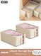 2 pcs Foldable Closet Storage Organizer,Wardrobe Clothes Organizer with Steel Ring Support, Washable Closet Storage Boxes with Carrying Handles,Home Bedroom Office Cupboard Storage Basket &amp; Storage Bins for Clothes,Jeans,Pants,Sweaters,Dress,Toys