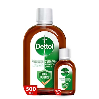 Dettol Antiseptic Antibacterial Disinfectant Liquid, 500ml + 125ml
