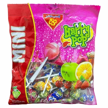 Happy Pop Mini Assorted Fruit Flavored Lollipops, 210g