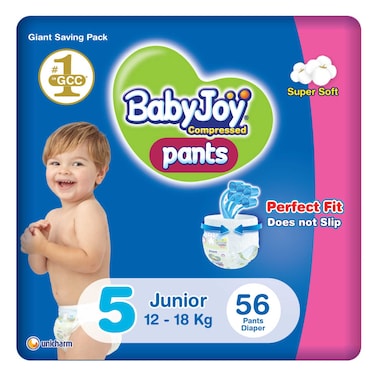 Baby Joy Cullote Diaper Pants Junior Size 5 12-18kg Giant Pack 56 Pants