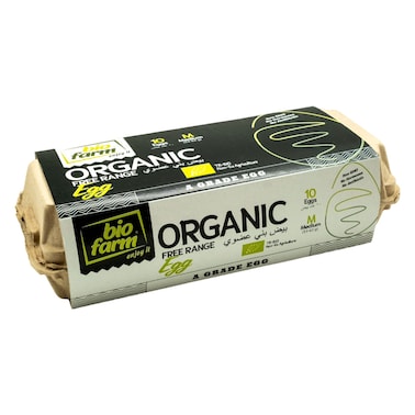 بيوفارم بيض مرعى حر عضوي  متوسط ​​الحجم 10 قطع