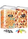 URbazaar 2 Pcs Airtight Food Storage Containers with Lids, 8.5L Plastic kitchen containers &amp; storage Set for Cereal, Dry Food, Flour and Sugar, BPA Free Clear Containers, Includes Labels &amp; Spoons