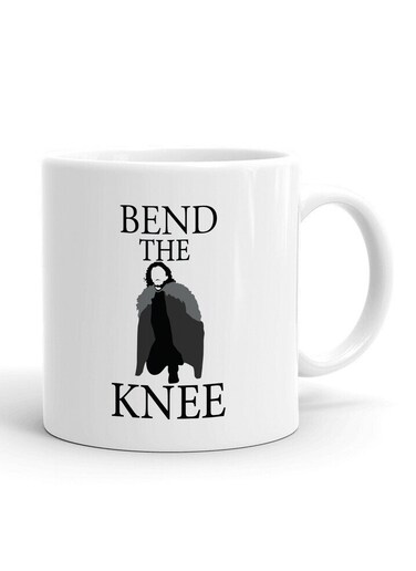 Your Wall Bend the Knee Jon Snow Game of Thrones Printed Ceramic Coffee Mug 325ml, Perfect Gifting by Spoil Your Wall
