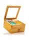 ECVV Tea Box Storage Organizer Table Top Kitchen Spice Box Tea Box Made with premium Quality Bamboo Material 4 Compartment Tea Organizer With Transparent Lid