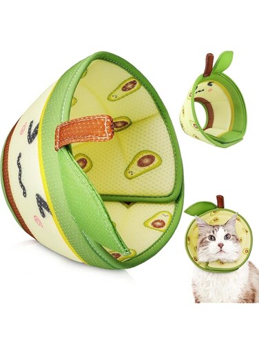 Azonee Cat Cone Collar Soft, Comfortable Cat Recovery Collar Pet Cone for Small Large Cats, Lightweight Elizabethan Collar for Cats Kittens After Surgery Prevent from Licking Wounds(Green, M)