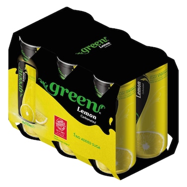 Green Lemon Flavour Carbonated Can, 330ml Pack of 6