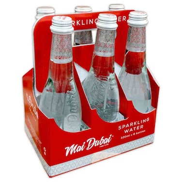 Mai Dubai Sparkling Water Glass Bottles 330ml, Pack of 6