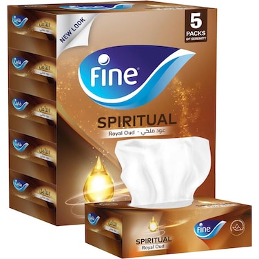 Fine wellness oud facial tissue, 5 boxes of 120 sheets x 2 Ply