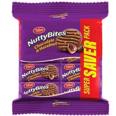 Tiffany Nutty Bites Chocolate and Hazelnut Cookies, 97.2g