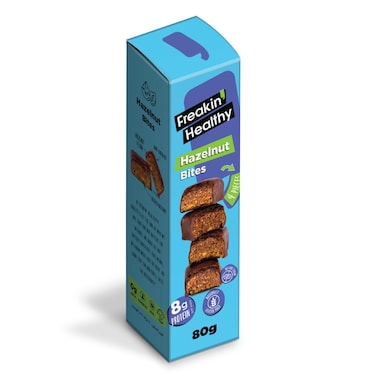 Freakin' Healthy Hazelnut Bites Dark Chocolate Coated Snack, 80g