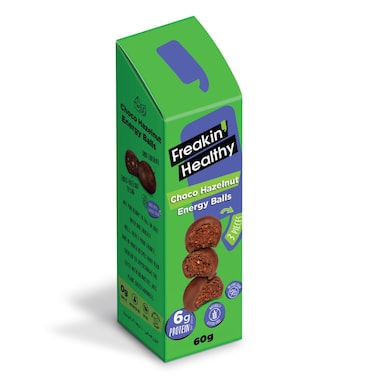 Freakin' Healthy Hazelnut Energy Balls Dark Chocolate Coated Snack, 60g