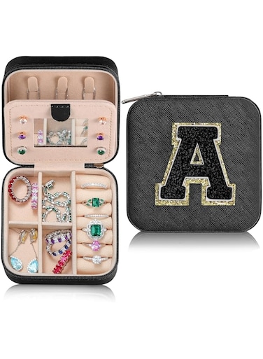 Parima Christmas Gifts for Men - Black Travel Jewelry Box for Men, Necklace Earrings Rings Holder Travel Jewelry Case for Men   Personalized gifts for Men Unique Gifts Birthday Gifts for Men