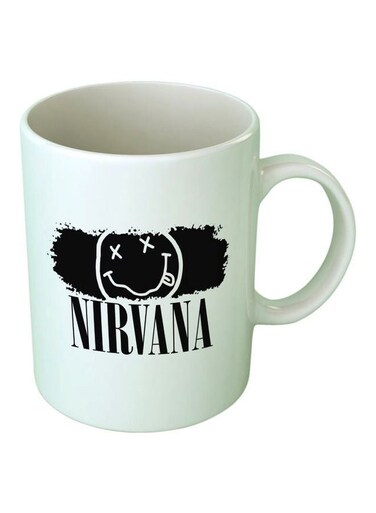 Nirvana Printed Coffee Mug White/Black