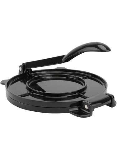 Cabilock Tortilla Press Aluminum Alloy 20cm Pre- Seasoned Tortilla Maker Pataconera for Flour Tortilla Roti Tawa or Dosa Black