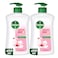 Dettol Skincare Liquid Handwash Pump, Rose &amp; Sakura Blossom Scent, 400ml Pack of 2