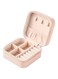 Portable Leather Jewelry box Organizer - Mini Case for Rings and Accessories - Travel-Friendly Gift Box for Women (Pink)