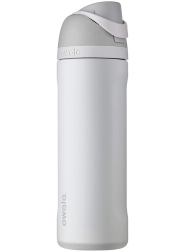 FreeSip Insulated Stainless Steel Water Bottle with Straw for Sports and Travel, BPA-Free, 24-oz, Shy Marshmallow