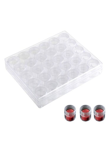 Grids Bead Organizer Clear Plastic Bead Storage Containers Set with Lid